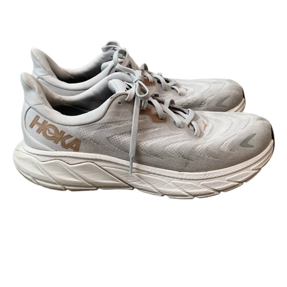 Hoka one one Arahi 6 wide running shoes size 11 D light gray walking gym workout